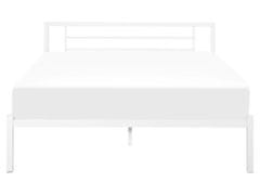 Beliani Kovová postel s rámem 160 x 200 cm bílá CUSSET