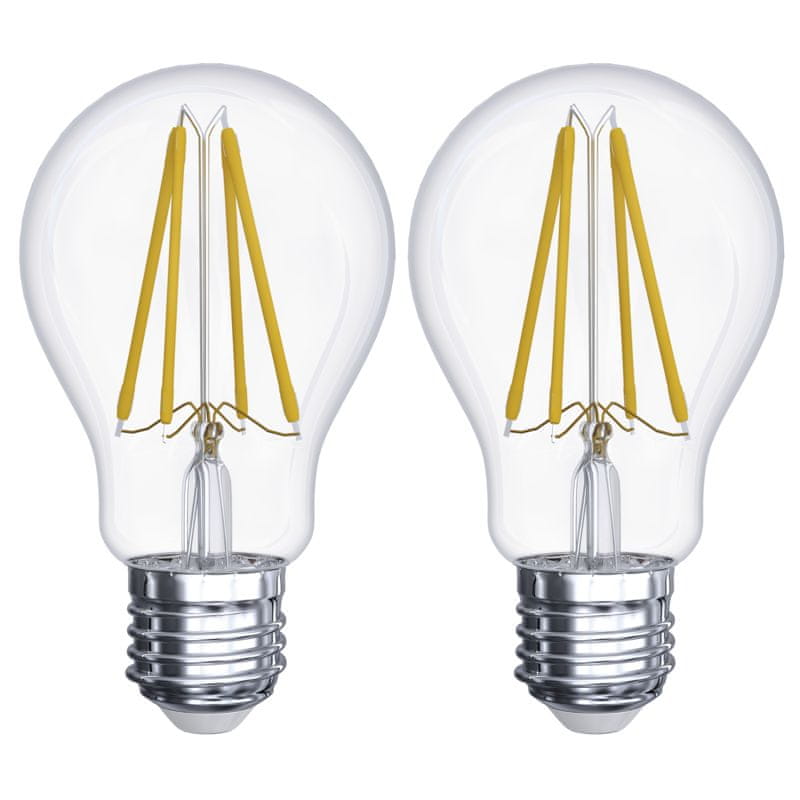 Emos LED žárovka Filament A60 6W E27 teplá bílá, 2 ks