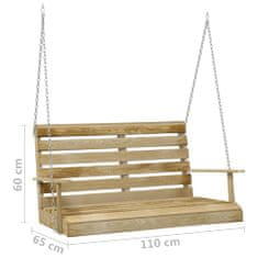 Greatstore Houpací lavice 110 cm impregnované borové dřevo