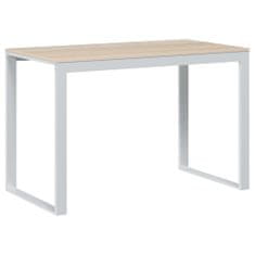 Greatstore Počítačový stůl bílý a dub 110 x 60 x 73 cm dřevotříska