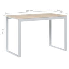 Greatstore Počítačový stůl bílý a dub 110 x 60 x 73 cm dřevotříska