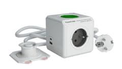 Allocacoc Prodlužovací kabel s indukční nabíječkou PowerCube Extended USB A+C WirelessCharger