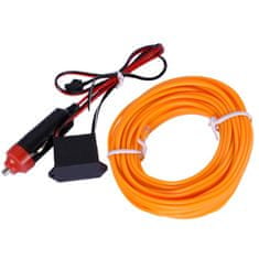 motoLEDy Fiber optic EL WIRE okolní LED pás 5m, oranžová
