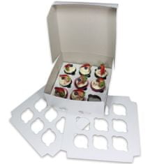 CENTROBAL Krabice 25x25x10 cm s proložkou na 9 muffinů/cupcaků (10ks)