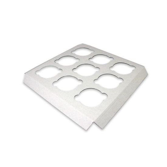 CENTROBAL Proložka do krabice 25x25x10 cm na 9 muffinů/cupcaků (10ks)