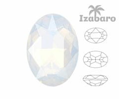 Izabaro 4ks crystal white opal 234, oválný efektní kámen
