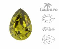 Izabaro 4ks crystal olivine green 228 hruška slza efektní