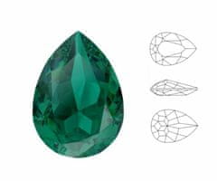 Izabaro 4ks crystal smaragdově zelená 205 hruška slza