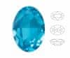 2ks crystal akvamarín modrá 202 oválný efektní