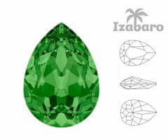 Izabaro 4ks crystal peridot zelená 214 hruška slza efektní