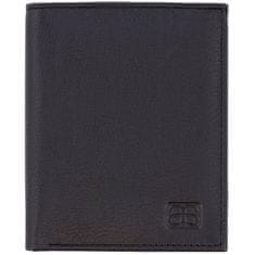 Daklos Bezpečnostní RFID kožená peněženka - pravá kůže - černá - vertikální