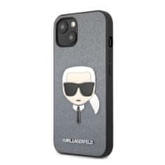 Karl Lagerfeld Saffiano kryt pro iPhone 13 mini Stříbrná