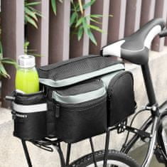 WOZINSKY cyklistická brašna na nosič 6 l s ramenním popruhem a kapsou na láhev