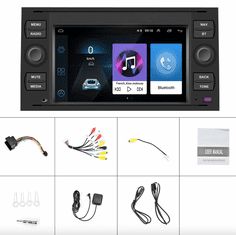 Podofo 2GB RAM Autorádio Ford Focus, Transit, Kuga, MONDEO, GALAXY, FUSION, C-MAX, S-MAX, CONNNECT, Android Rádio Pro FORD s GPS navigací, WIFI, Bluetooth