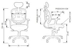 STEMA Otočná židle s prodlouženým sedákem HN-5018 GREY
