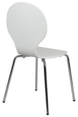 STEMA Židle TDC-122 na chromovaném rámu. Pro domácnost, kancelář, restauraci a hotel. Sedák a opěrák z překližky o tloušťce cca 12 mm. Má plastové nožky, které zabraňují poškrábání podlahy. Stohovatelné.