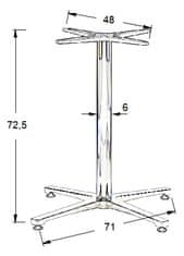 STEMA Podstavec stolu, hliník SH-7700/A hliník, 71x71 cm