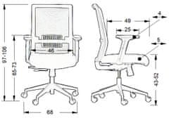 STEMA Otočná židle s prodlouženým sedákem RIVERTON F/L, různé barvy, černošedá