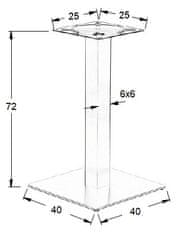 Kovová podnož stolu pro domácnost, restauraci, hotel SH-5002-1/60/B, černá, výška 72 cm, spodní prvek 40x40 cm - rám stolu, stůl