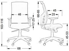STEMA Otočná židle KB-8922B/ALU GREY