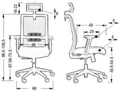 STEMA Otočná židle s prodlouženým sedákem RIVERTON F/H/AL, různé barvy, černá/černá