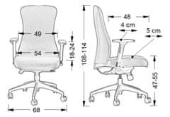 STEMA Otočná židle KENTON Grey PU s prodlouženým sedákem