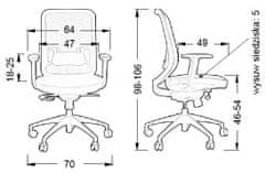STEMA Otočná židle s prodlouženým sedákem GN-310/ALU GREY