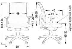STEMA Otočná židle s prodlouženým sedákem KB-8922B-S/ALU ČERNÁ