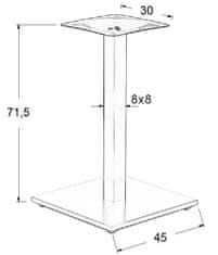 Podstavec stolu, nerezová ocel SH-2002-1/P/8 leštěná, 45x45 cm