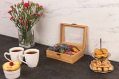 Excellent Houseware Bambusová krabička na čaj s 6 přihrádkami, 21x16 cm