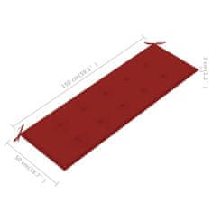 Vidaxl Polstr na zahradní lavici červený 150 x 50 x 4 cm