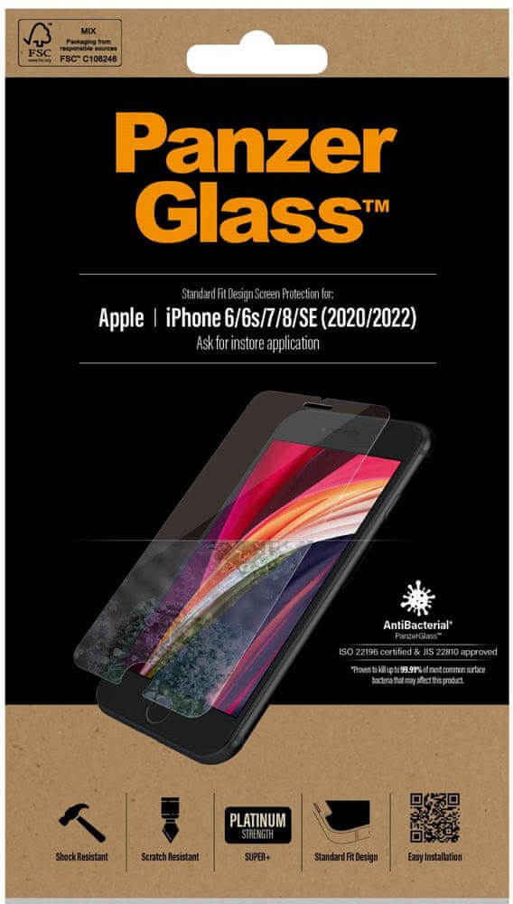 Levně PanzerGlass Standard Apple iPhone 6/6s/7/8/SE (2020/2022), 2684, čirá