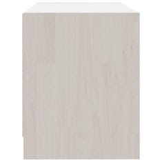 Greatstore TV stolek bílý 80 x 31 x 39 cm masivní borové dřevo