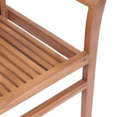 Jídelní židle 6 ks krémové podušky masivní teak
