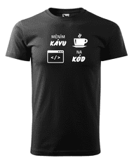Fenomeno Pánské tričko Měním kávu na kód - černé Velikost: XL
