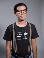 Fenomeno Pánské tričko Měním kávu na kód - černé Velikost: XL