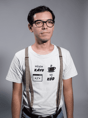 Fenomeno Pánské tričko Měním kávu na kód - bílé Velikost: XL