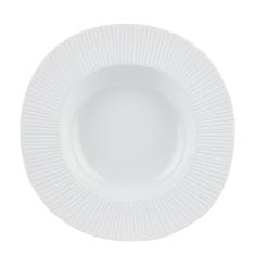 Decor By Glassor Porcelánový hluboký talíř s vroubky