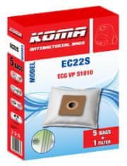 KOMA EC22S - Sáčky do vysavače ECG VP1010, textilní, 5ks