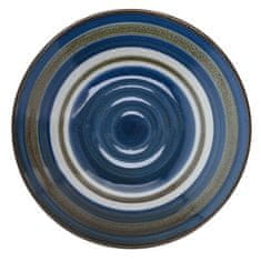 DUKA Akvareller Pruhovaný Dezertní Talíř 16,5 Cm Modrá Kamenina