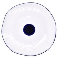 DUKA Krog 27 Cm Bílý Porcelánový Modrý Jídelní Talíř
