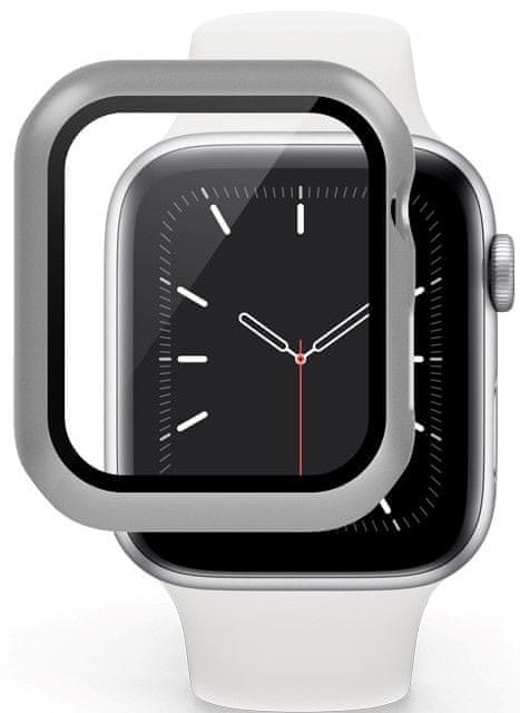 Levně EPICO Glass Case for Apple Watch 4/5/6/SE (44 mm) 42210152100001, stříbrná
