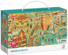 Dodo Toys Puzzle s hledáním obrázků Zima ve městě 80 dílků