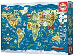 Educa Puzzle Mapa světa 200 dílků