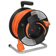 Solight prodlužovací přívod na bubnu, 1 zásuvka, 50m, oranžový kabel, 3x 1,5mm2, PB12O
