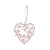 Morex Srdce závěsné růžové, kovová dekorace Velikost: Malé