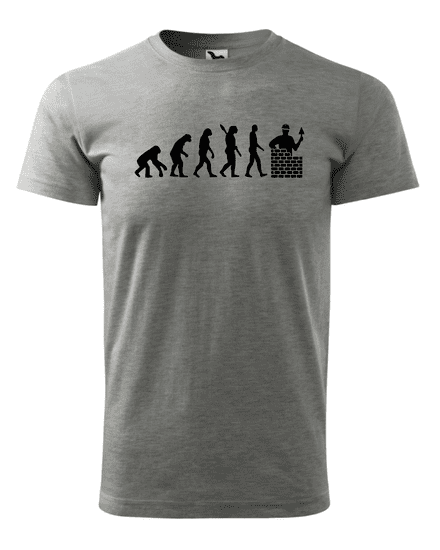 Fenomeno Pánské tričko Evoluce(zedník) - šedé Velikost: XL