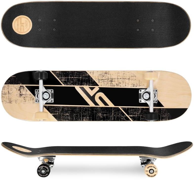 Spokey SKALLE PRO Skateboard 78,7 x 20 cm, ABEC7 černá/žlutá