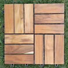 Desky HEVEA Dřevěné teakové dlaždice "Indonesia" se šikmou přechodovou hranou, 30x30x2,4 cm, 1 ks
