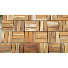 Desky HEVEA Dřevěné teakové dlaždice "Indonesia" se šikmou přechodovou hranou, 30x30x2,4 cm, 1 ks